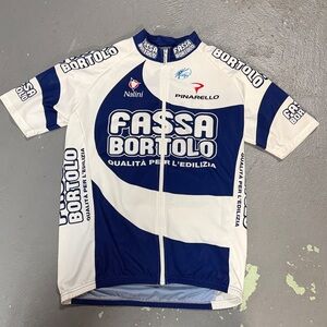 Fassa Bortolo Blue and White Men's Cycling Jersey Pinarello